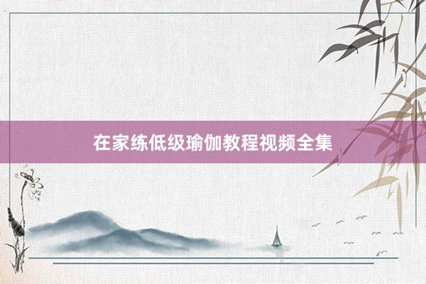 在家练低级瑜伽教程视频全集